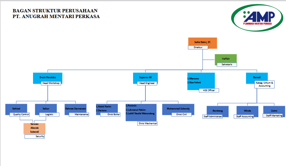 Struktur Organisasi PT. Anugrah Mentari Perkasa